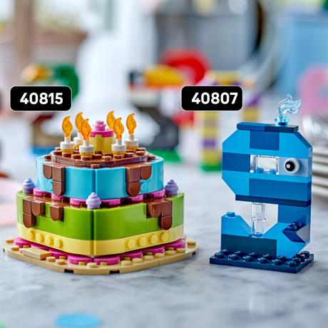 Конструктор LEGO® Торт на день народження з прикрасами, веселий подарунковий набір, декор для столу, 219 деталей (40815) - фото 10