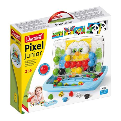 Дитяча мозаїка Quercetti Pixel Junior 48 фішок і дошка-кейс (4210-Q) - фото 0