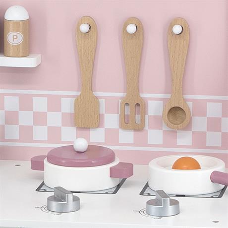 Детская кухня Viga Toys PolarB из дерева с посудой розовый (44046) - фото 2