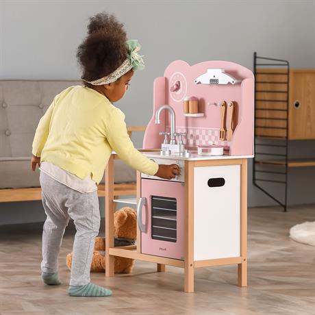 Детская кухня Viga Toys PolarB из дерева с посудой розовый (44046) - фото 10
