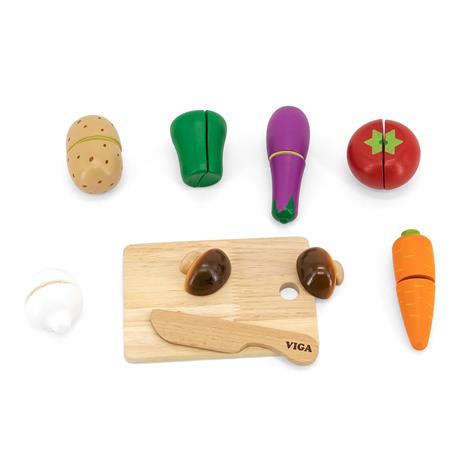Іграшковиі продукти Viga Toys Нарізані овочі з дерева (44540) - фото 3