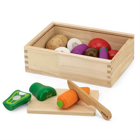 Іграшковиі продукти Viga Toys Нарізані овочі з дерева (44540) - фото 4
