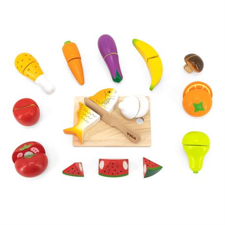 Іграшкові продукти Viga Toys Нарізана їжа з дерева (44579) - фото 1