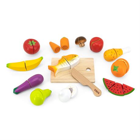 Іграшкові продукти Viga Toys Нарізана їжа з дерева (44579) - фото 0
