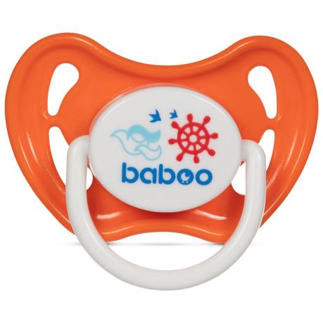 Пустышка симметричная Baboo Marine силиконовая с 6 мес. оранжевый (5-026) - фото 0