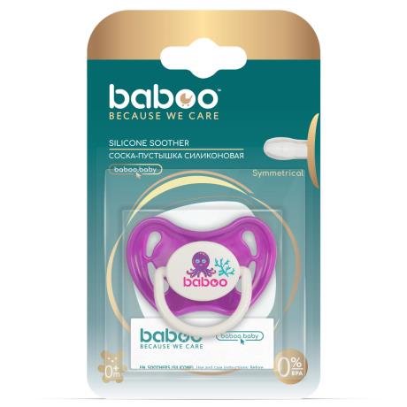 Пустышка симметричная Baboo Sea Life силиконовая с 0 мес. фиолетовый (5-031) - фото 0