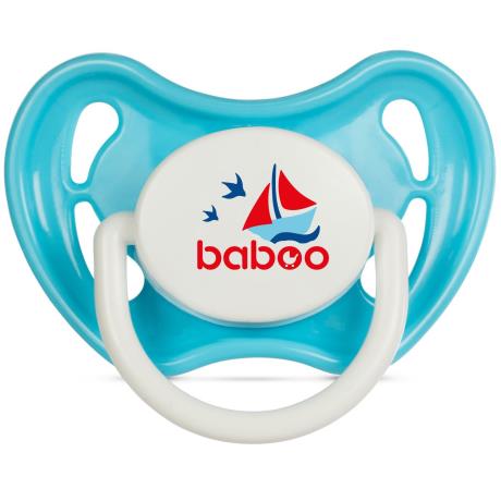 Пустушка кругла Baboo Marine силіконова з 0 міс. блакитний (5-037) - фото 0
