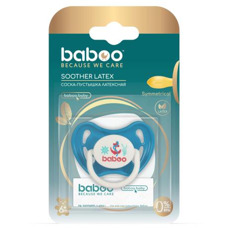 Пустушка симетрична Baboo Marine латексна з 6 міс. блакитний (5-042) - фото 0