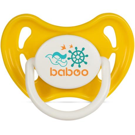 Пустушка кругла Baboo Marine латексна з 0 міс. жовтий (5-044) - фото 0