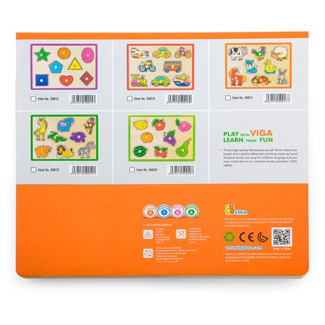 Деревянная рамка-вкладыш Viga Toys Цветной транспорт (50016) - фото 2