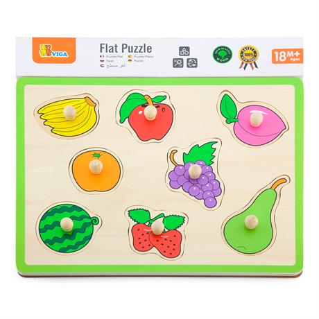 Деревянная рамка-вкладыш Viga Toys Цветные фрукты (50020) - фото 1
