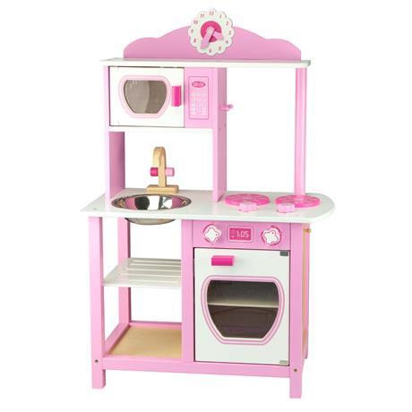Детская кухня Viga Toys из дерева бело-розовый (50111) - фото 0
