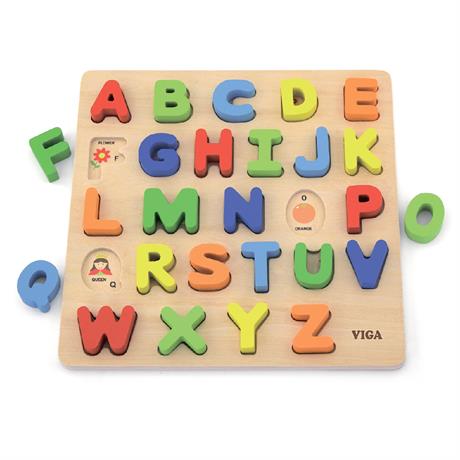 Дерев'яний пазл Viga Toys Англійський алфавіт великі літери (50124) - фото 0