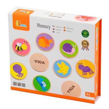 Дерев'яна настільна гра Viga Toys Меморі-фауна, 32 картки (50126) - фото 1