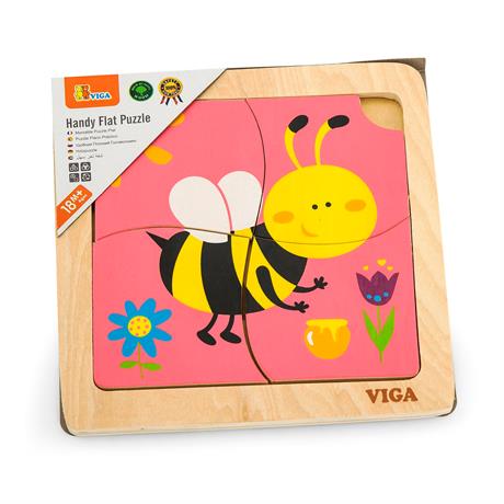 Деревянный мини-пазл Viga Toys Пчелка, 4 эл. (50138) - фото 0