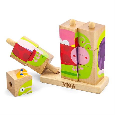 Дерев'яні кубики-пірамідка Viga Toys Комахи (50158) - фото 2