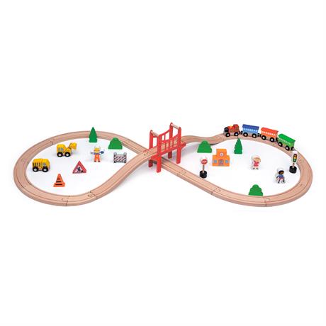 Іграшкова залізниця Viga Toys дерев'яна 39 ел. (50266) - фото 0