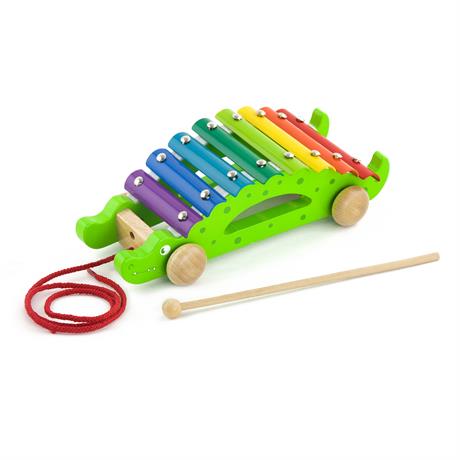 Деревянный ксилофон-каталка Viga Toys Крокодил (50342) - фото 0