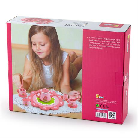 Игрушечная посуда Viga Toys Деревянный чайный набор, розовый (50343) - фото 2