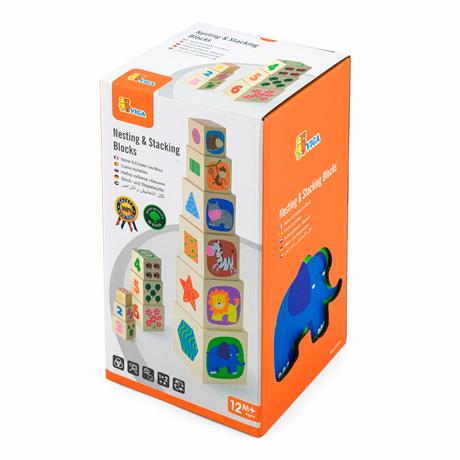 Дерев'яні кубики Viga Toys Башта з цифрами (50392) - фото 1