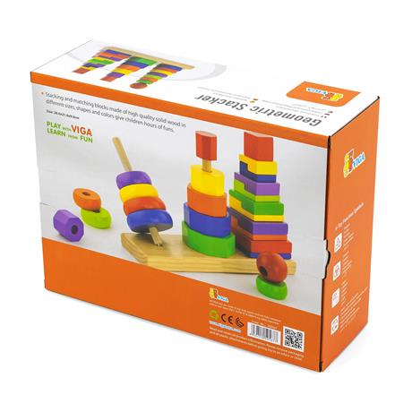 Набір дерев'яних пірамідок Viga Toys Три фігури (50567) - фото 3
