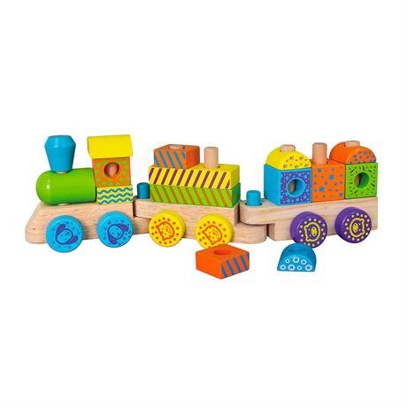Деревянный поезд Viga Toys Кубики (50572) - фото 0