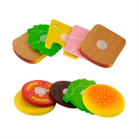 Игрушечные продукты Viga Toys Деревянные гамбургер и сэндвич (50810) - фото 2