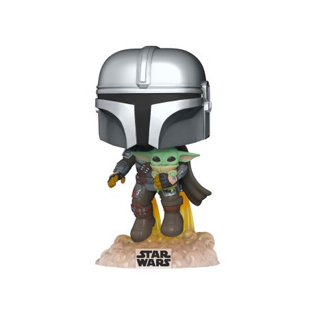 Фигурка Funko Pop! Мандалорец, летящий с Малышом 10 см (50959) - фото 0