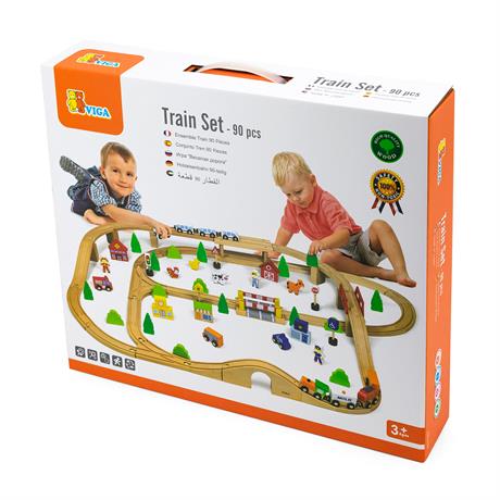 Іграшкова залізниця Viga Toys дерев'яна 90 ел. (50998) - фото 2