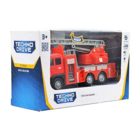 Автомодель TechnoDrive Пожарная машина со светом и звуком 16 см (510125.270) - фото 2
