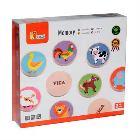 Деревянная настольная игра Viga Toys Мемори-зверята, 32 карточки (51308) - фото 1