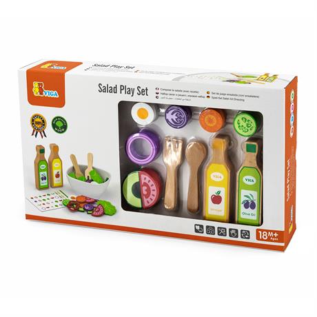 Игрушечные продукты Viga Toys Набор для салата из дерева 36 эл. (51605) - фото 1
