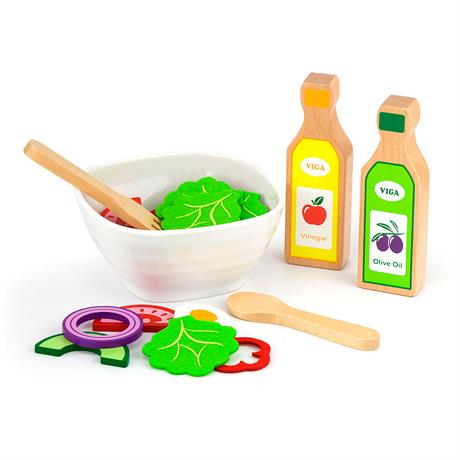 Іграшкові продукти Viga Toys Набір для салату з дерева 36 ел. (51605) - фото 0