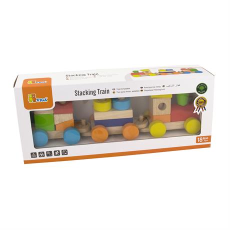 Деревянный поезд Viga Toys Цветные кубики (51610) - фото 2
