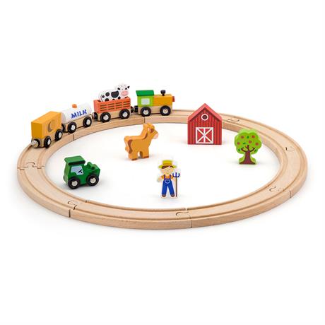 Іграшкова залізниця Viga Toys дерев'яна 19 ел. (51615) - фото 0