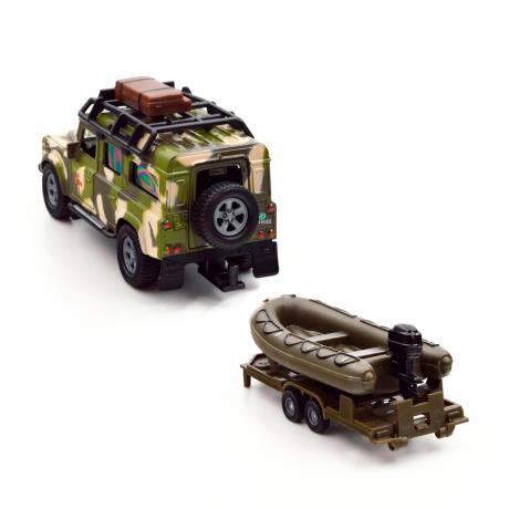 Игровой набор TechnoDrive Land Rover Defender Милитари с лодкой 27 см (520191.270) - фото 6