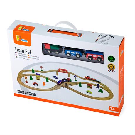 Іграшкова залізниця Viga Toys дерев'яна 49 ел. (56304) - фото 2