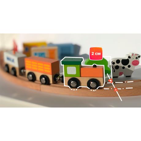 Іграшкова залізниця Viga Toys дерев'яна 49 ел. (56304) - фото 4