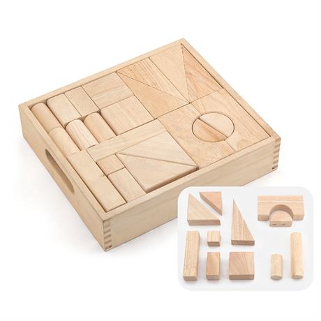 Набір дерев'яних блоків Viga Toys нефарбовані 48 шт. (59166) - фото 1