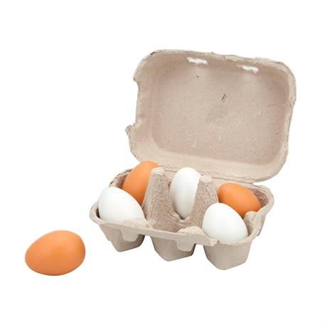 Игрушечные продукты Viga Toys Деревянные яйца в лотке 6 шт. (59228) - фото 0