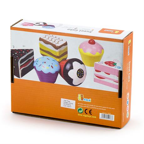 Игрушечные продукты Viga Toys Деревянные пирожные, 6 шт. (59533) - фото 3
