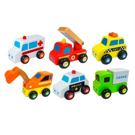 Набір іграшкових машинок Viga Toys Спецтранспорт, 6 шт. (59621) - фото 1