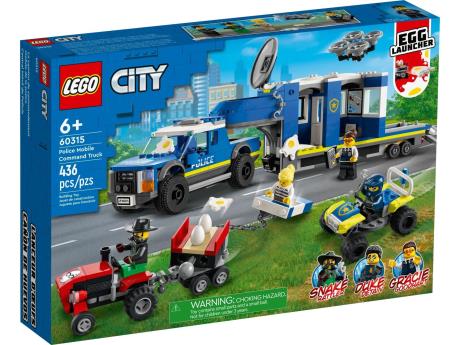 Конструктор LEGO City Police Поліцейська вантажівка з мобільним центром керування 436 деталей (60315) - фото 0