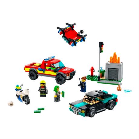 Конструктор LEGO City Пожарная бригада и полицейская погоня 295 деталей (60319) - фото 1