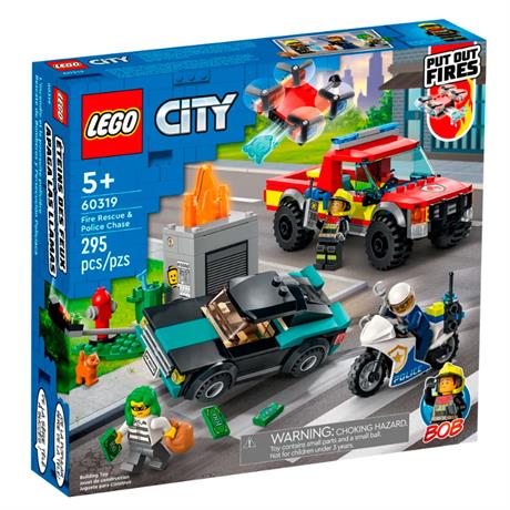 Конструктор LEGO City Пожарная бригада и полицейская погоня 295 деталей (60319) - фото 6