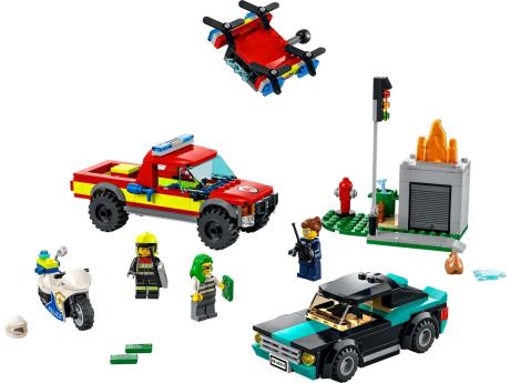 Конструктор LEGO City Пожежна рятувальна служба і поліцейське переслідування 295 деталей (60319) - фото 0
