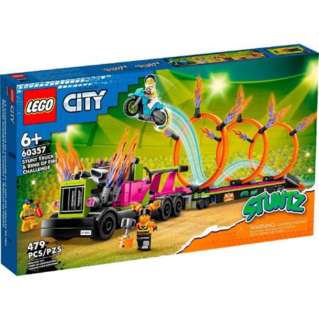 Конструктор LEGO City Stuntz Задания с каскадерским грузовиком и огненным кругом 479 деталей (60357) - фото 7