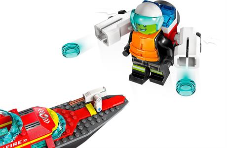Конструктор LEGO City Лодка пожарной бригады 144 детали (60373) - фото 7