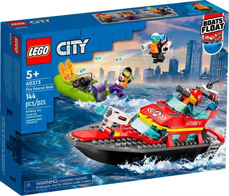 Конструктор LEGO City Лодка пожарной бригады 144 детали (60373) - фото 0