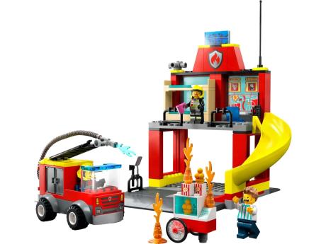 Конструктор LEGO City Fire Department Пожежне депо та пожежна машина 153 деталі (60375) - фото 0